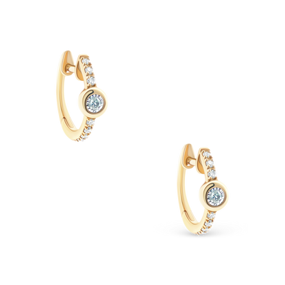 .16ct 14k Yellow Gold Diamond Huggie Hoops, SKU 150-6529