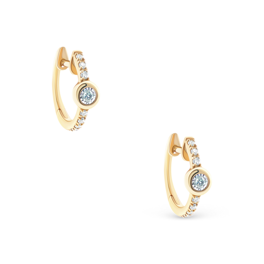 .16ct 14k Yellow Gold Diamond Huggie Hoops, SKU 150-6529