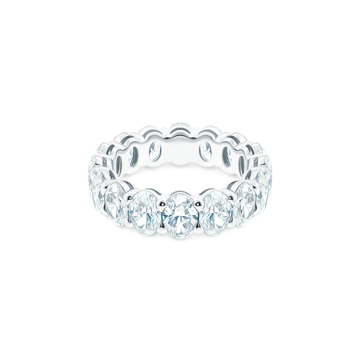 platinum oval diamond eternity band 110-8535