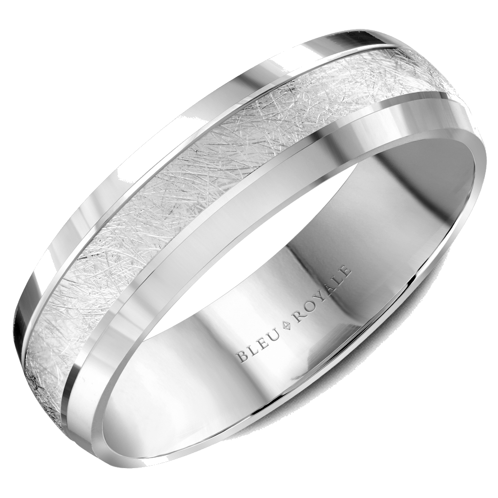 Crown Ring Bleu Royale Men's Band | 14K Gold | 6mm | RYL-112W6 — photo 1 of 2