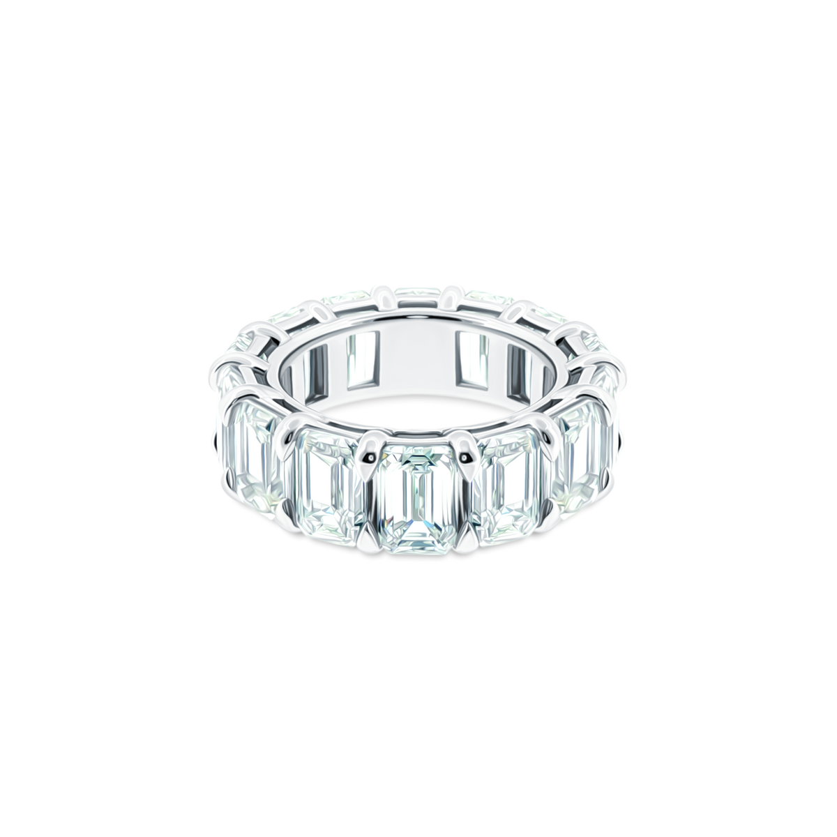 platinum emerald cut diamond eternity band 110-7945