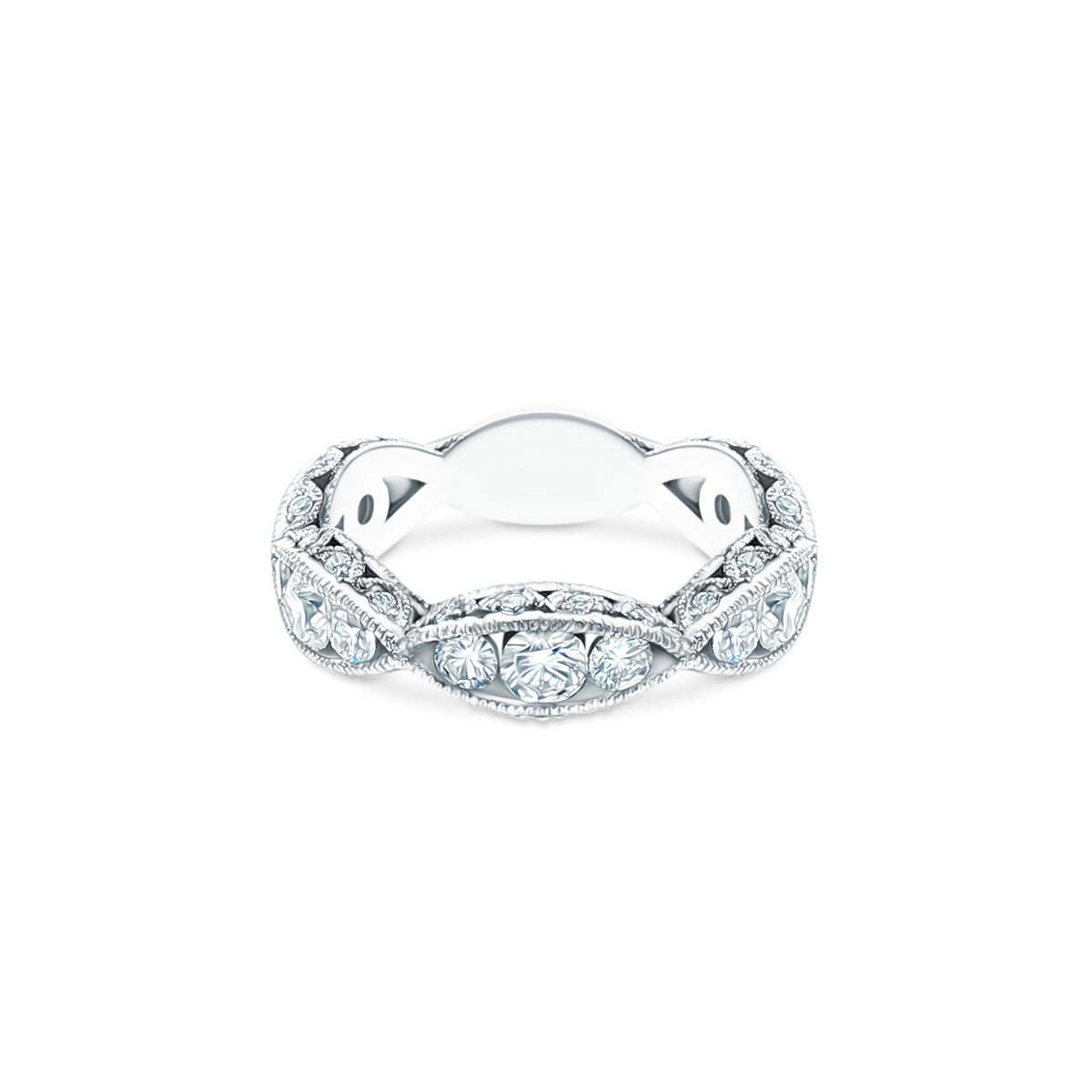 2644B5W Tacori Diamond Crescent Wedding Band