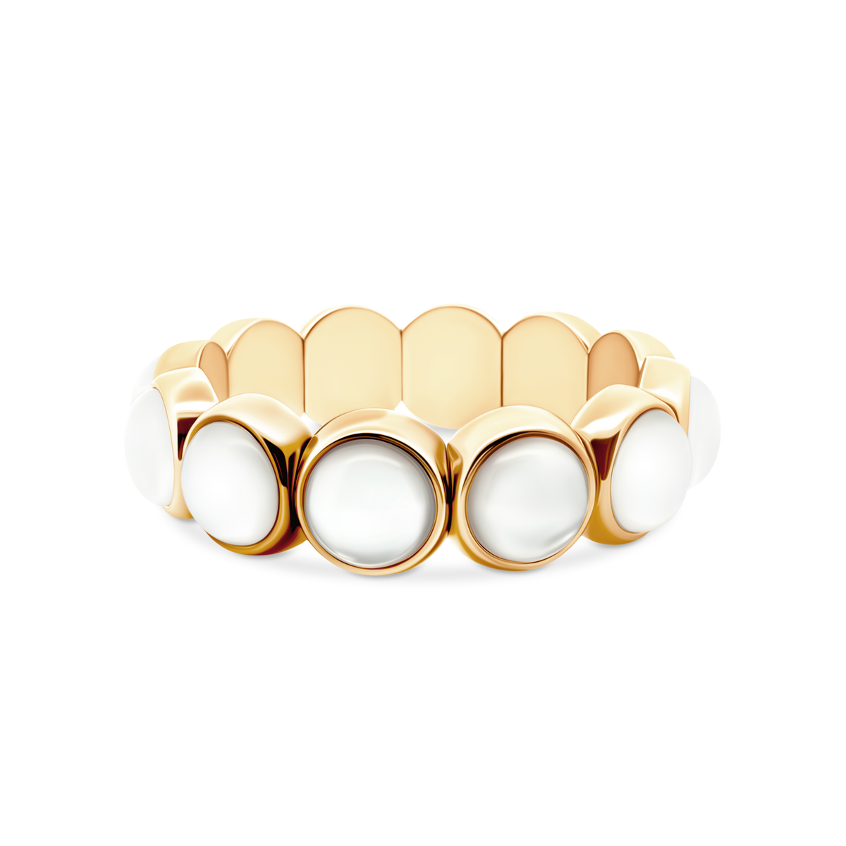 Gold-Tone and White Crystal Stretch Bracelet, SKU 610-460