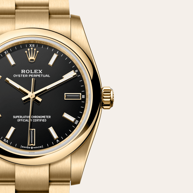 Oyster, 34 mm, yellow gold