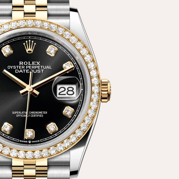 Oyster, 36 mm, Oystersteel, yellow gold and diamonds