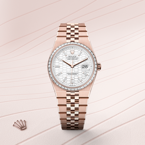 Oyster, 36 mm, Everose gold and diamonds