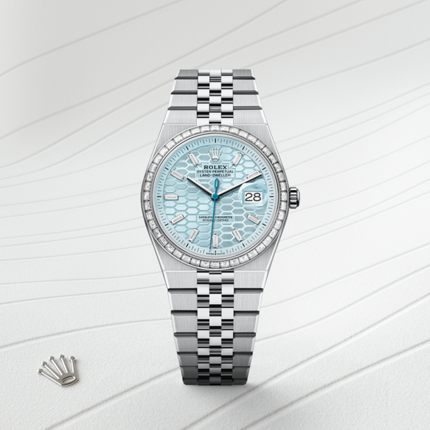 Oyster, 36 mm, platinum and diamonds