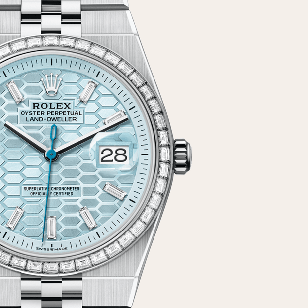 Oyster, 36 mm, platinum and diamonds