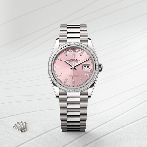 Oyster, 36 mm, white gold and diamonds