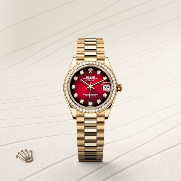 Oyster, 31 mm, yellow gold and diamonds