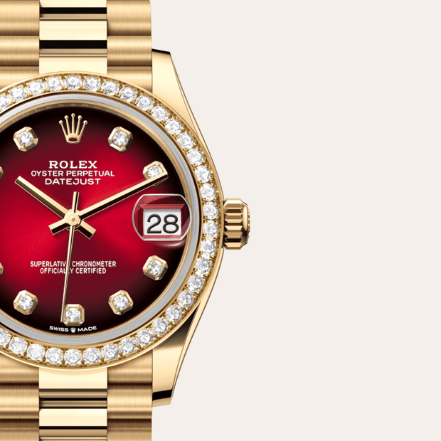 Oyster, 31 mm, yellow gold and diamonds