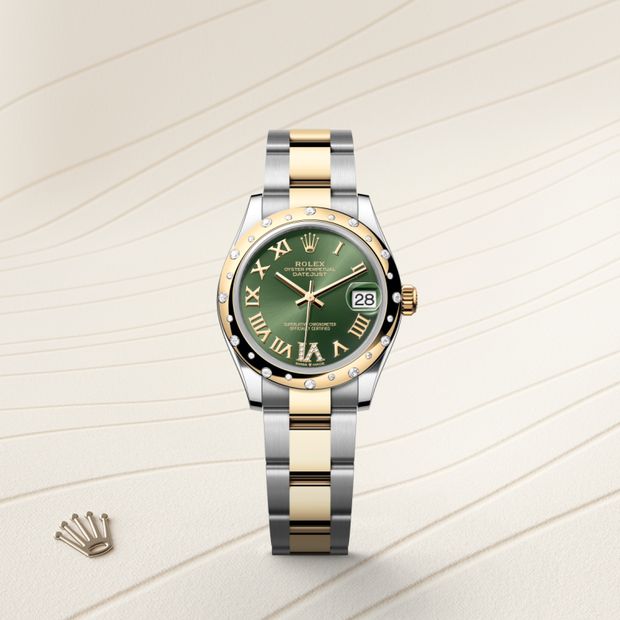 Oyster, 31 mm, Oystersteel, yellow gold and diamonds