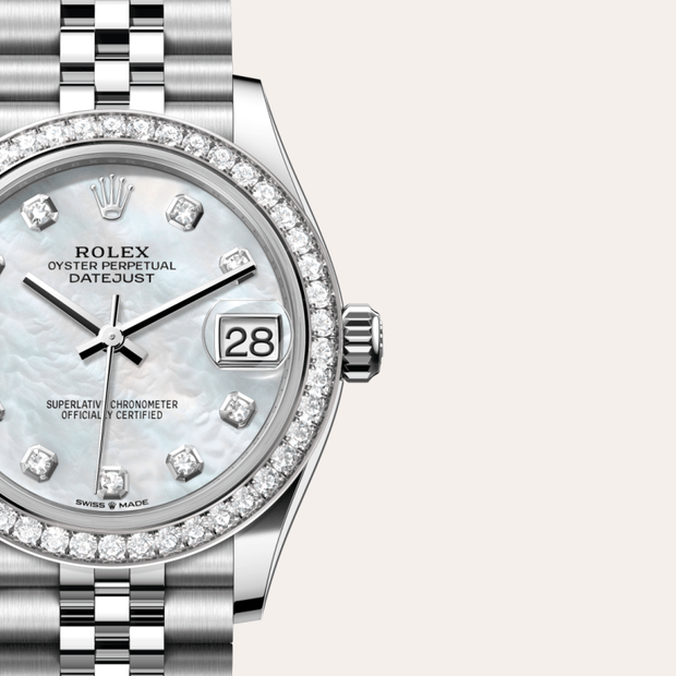 Oyster, 31 mm, Oystersteel, white gold and diamonds