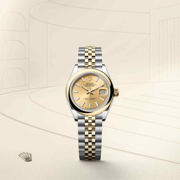 Rolex Lady-Datejust in Yellow Rolesor - combination of Oystersteel and yellow gold, M279163-0001 - H.L. Gross Jewelers