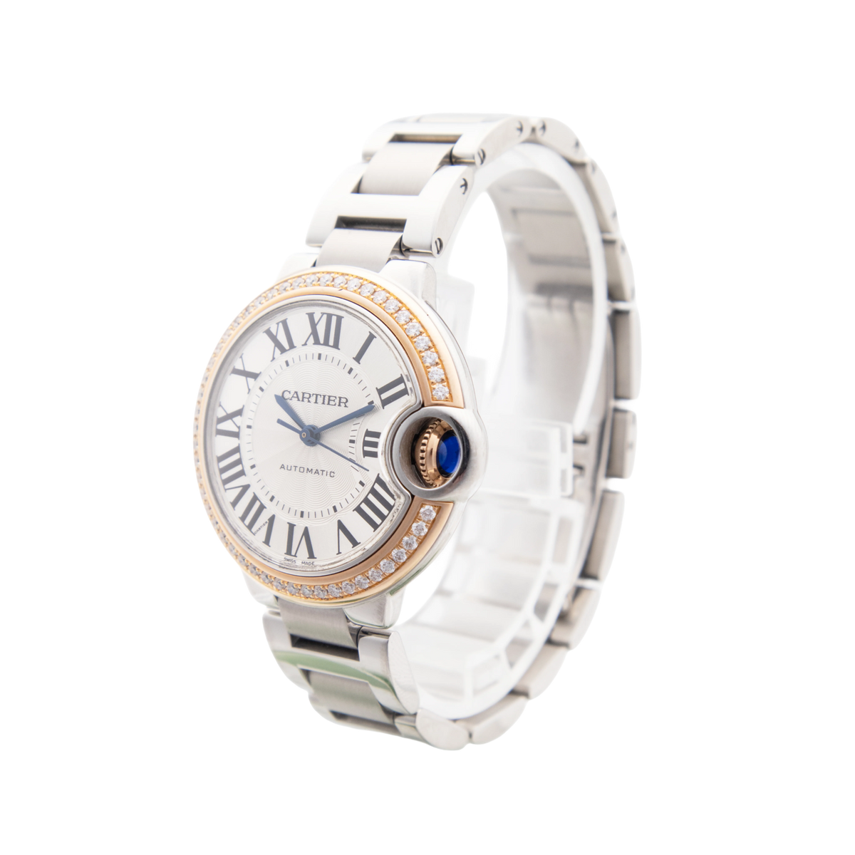 Pre-Owned Cartier Ballon Bleu With Diamond Bezel 3753